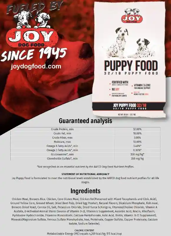 Joy Dog Food Puppy 35 lbs